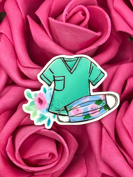 #836 Medical scrub top with mask