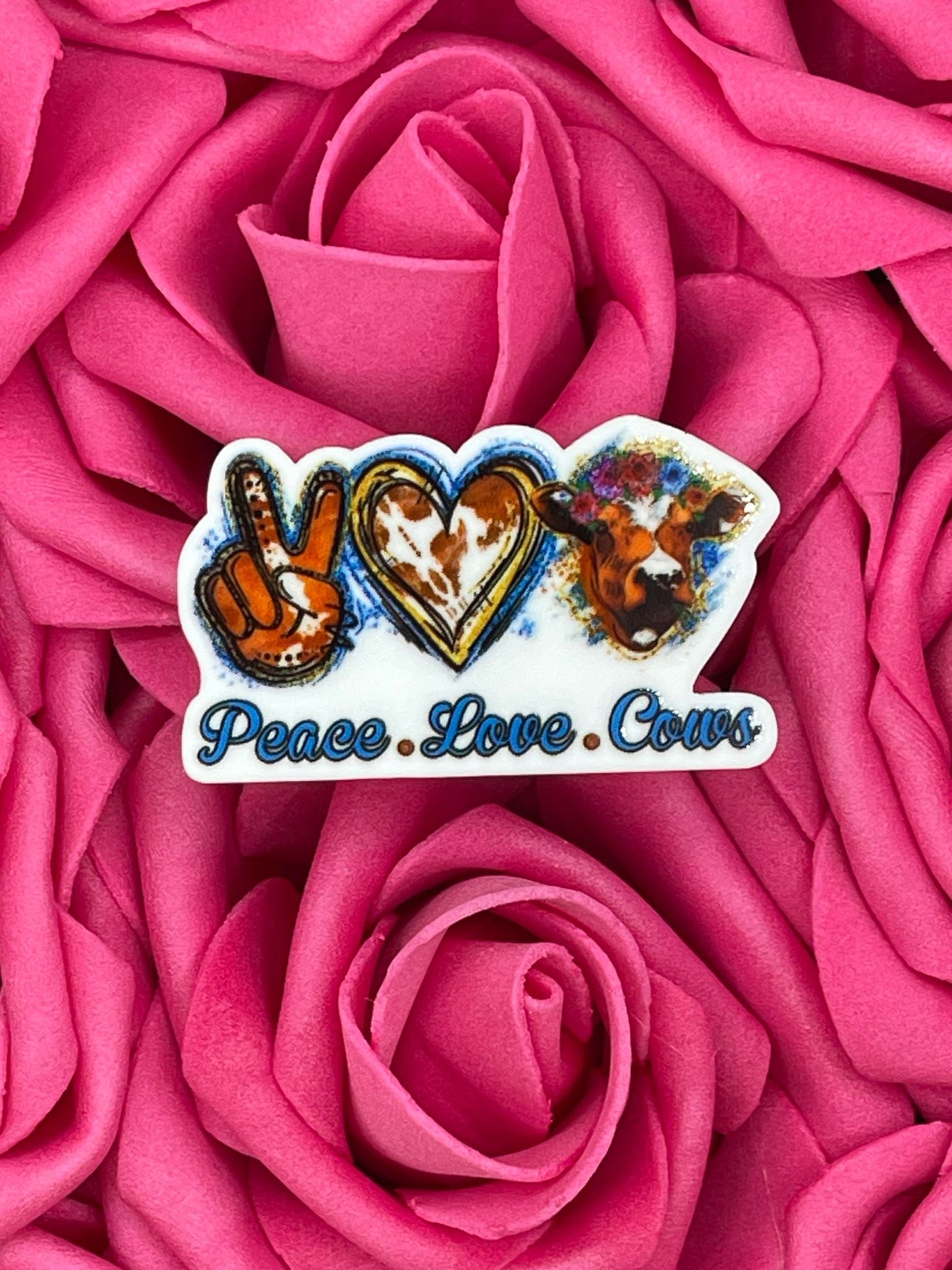 #987 Peace love blue cow