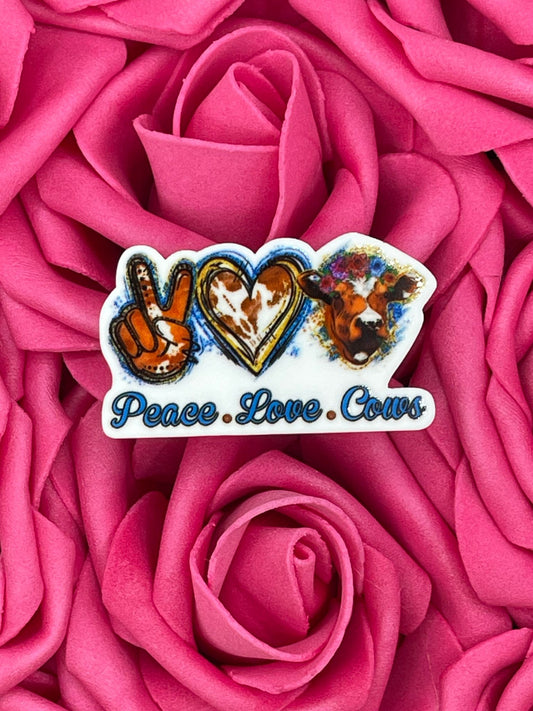 #987 Peace love blue cow