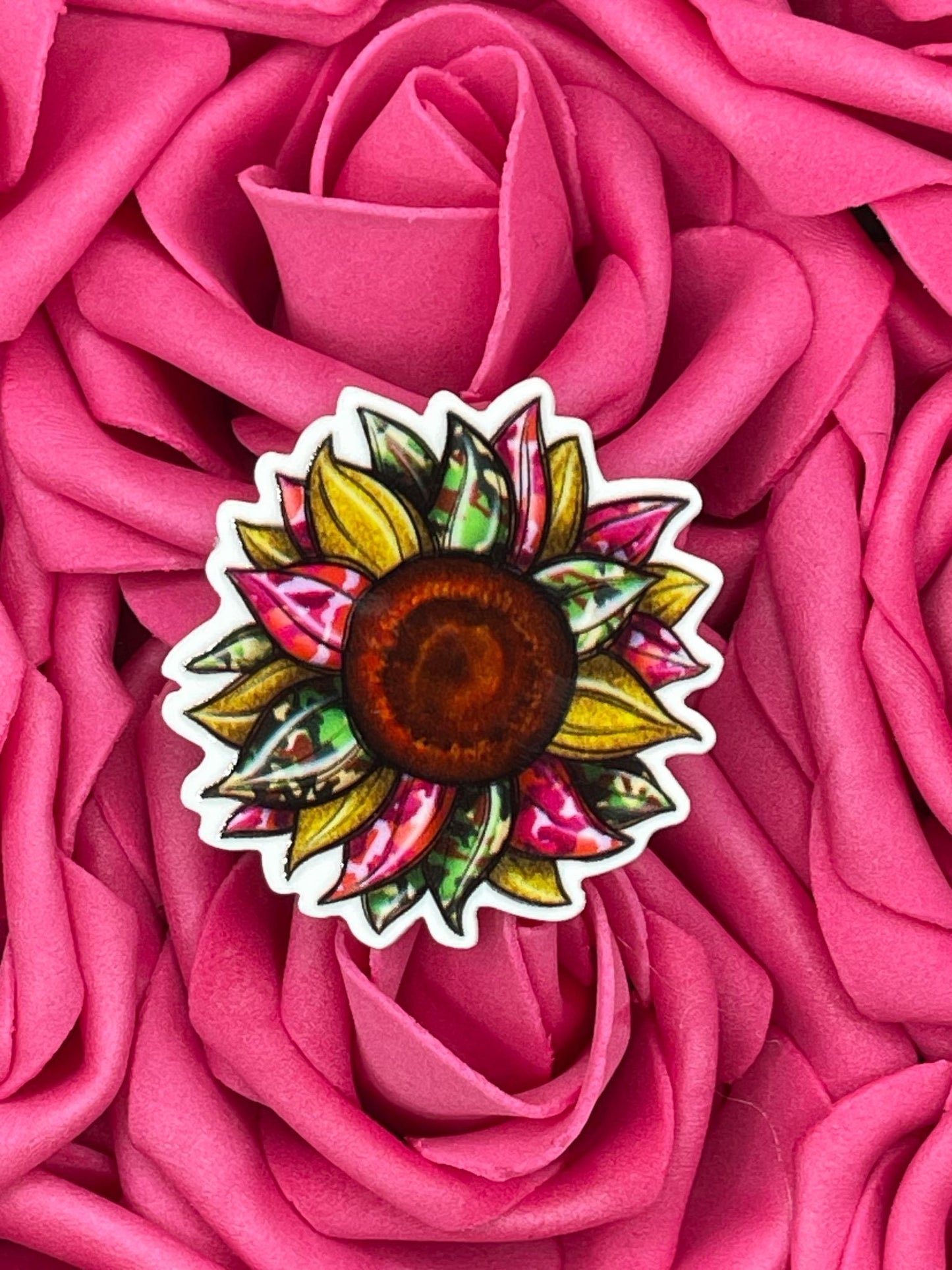 #1042 Pink/green flower