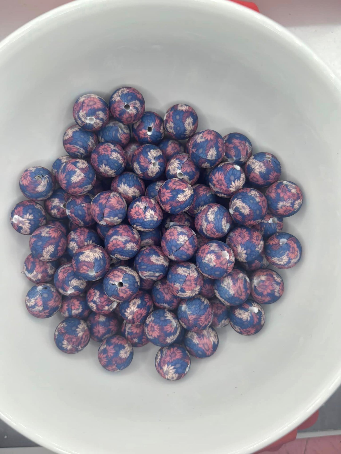 #451 Blue, Pink, Daisys 15mm print