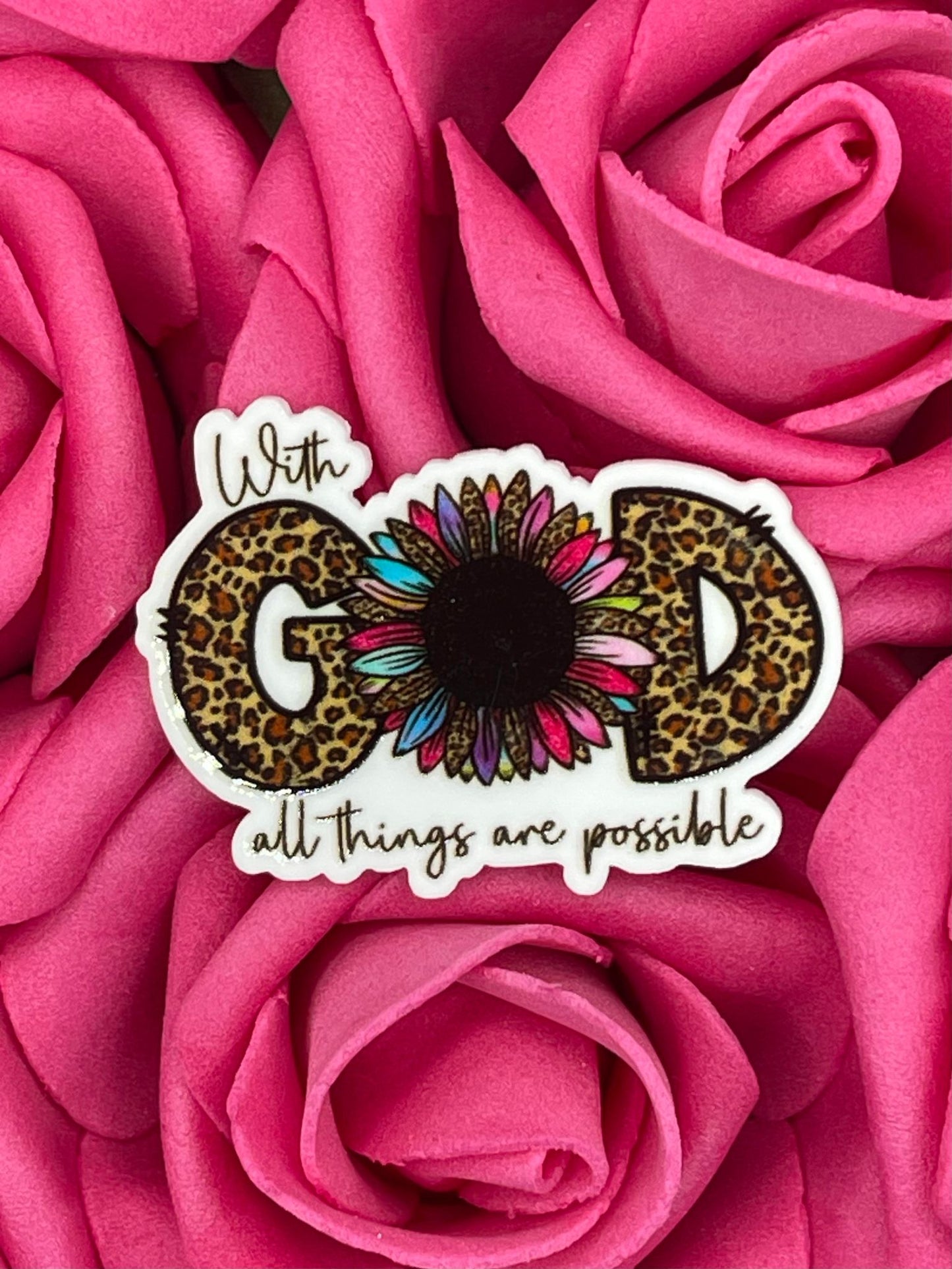 #1432 with GOD colorful flower