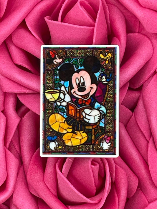 #1254 Stained glass mouse