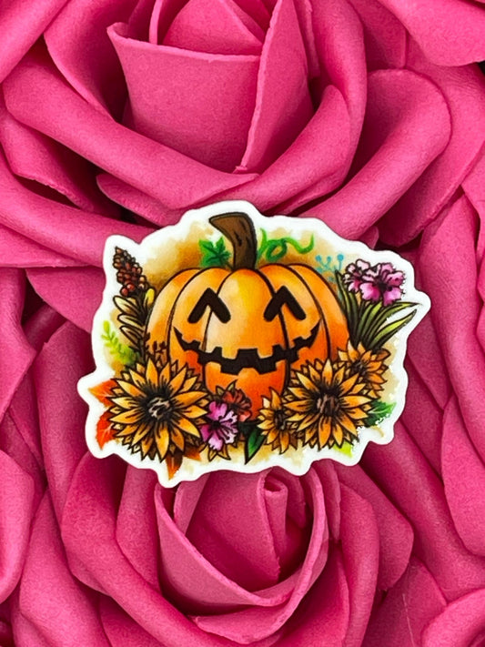 #1104 Pumpkin with flowers
