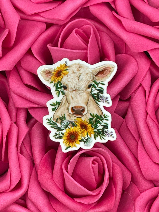 #303 Cow with sunflowers