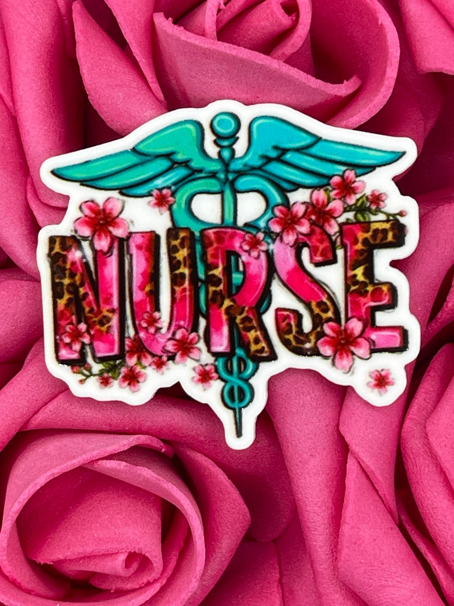 #1038 Pink nurse with symbol