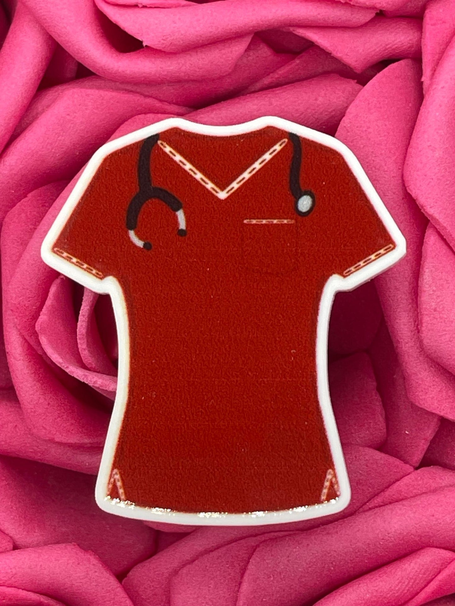 #1123 Red scrub top