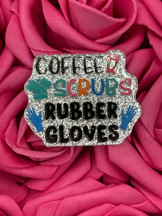 #2868 Coffee Scrub & rubber gloves