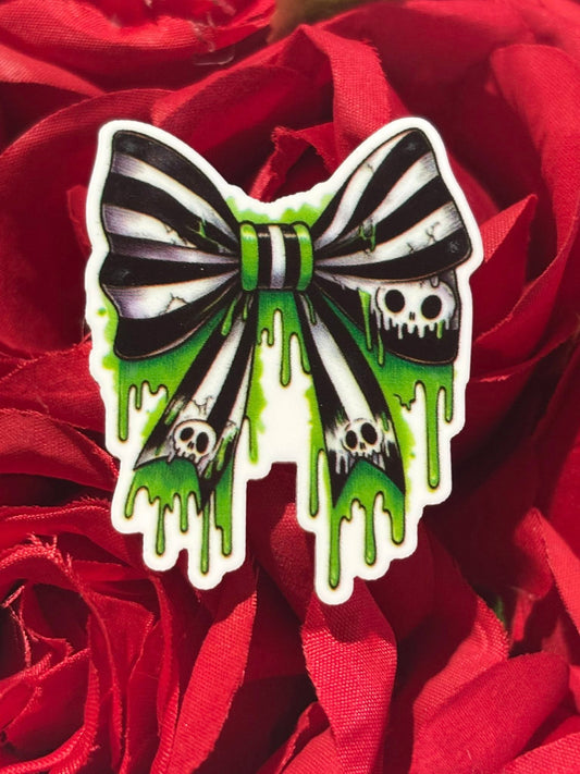 #4229 Green drip bow